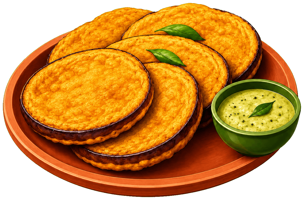 Badanekayee Bhajji, brinjal in batter
